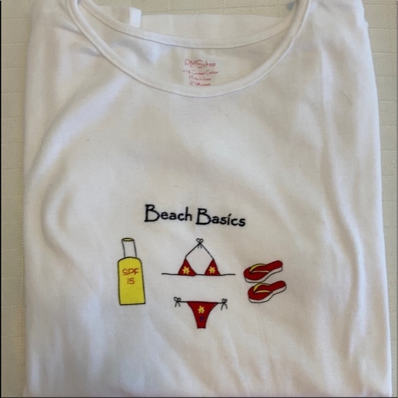PMS Shop Tops - ❤️3/$30 PMS Shop Beach Basics White T-Shirt SM NWT